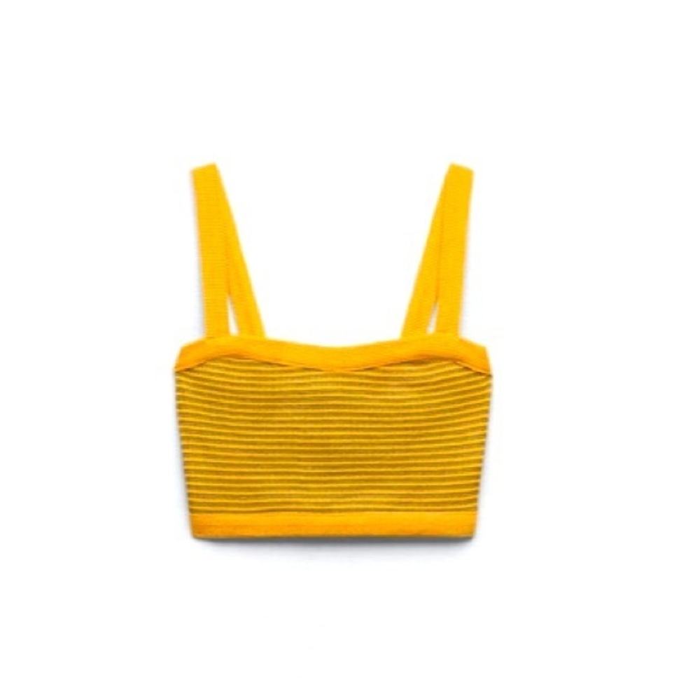 Zara Stripped Crop Tank Top 🧡💛